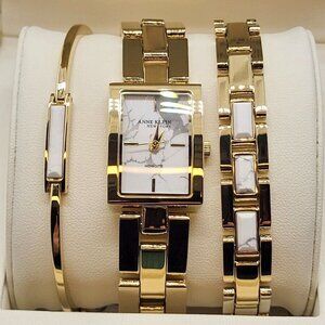 Anne Klein New York Ladies Howlite Bracelet & Watch Set New